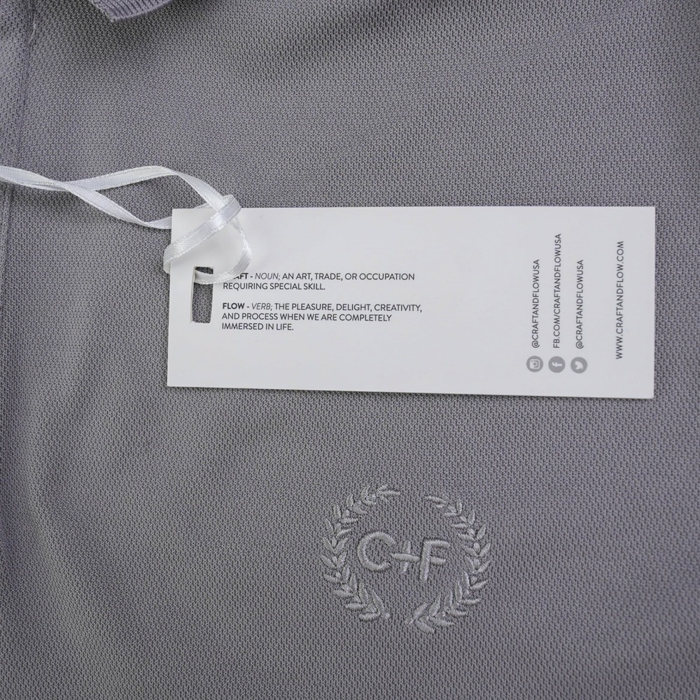 Craft + Flow Knitwear Mens Gray Short Sleeve Polo Shirt Size Medium NWT - Picture 7 of 12
